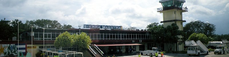 Manzanillo de Cuba Aiport sign