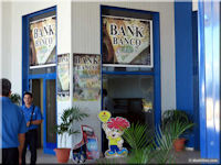 Bank outside the arrival area